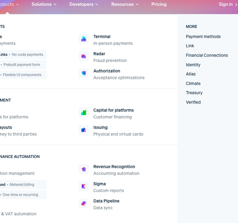 Stripe | Financial Infrastructure to Grow Your Revenue captured website design