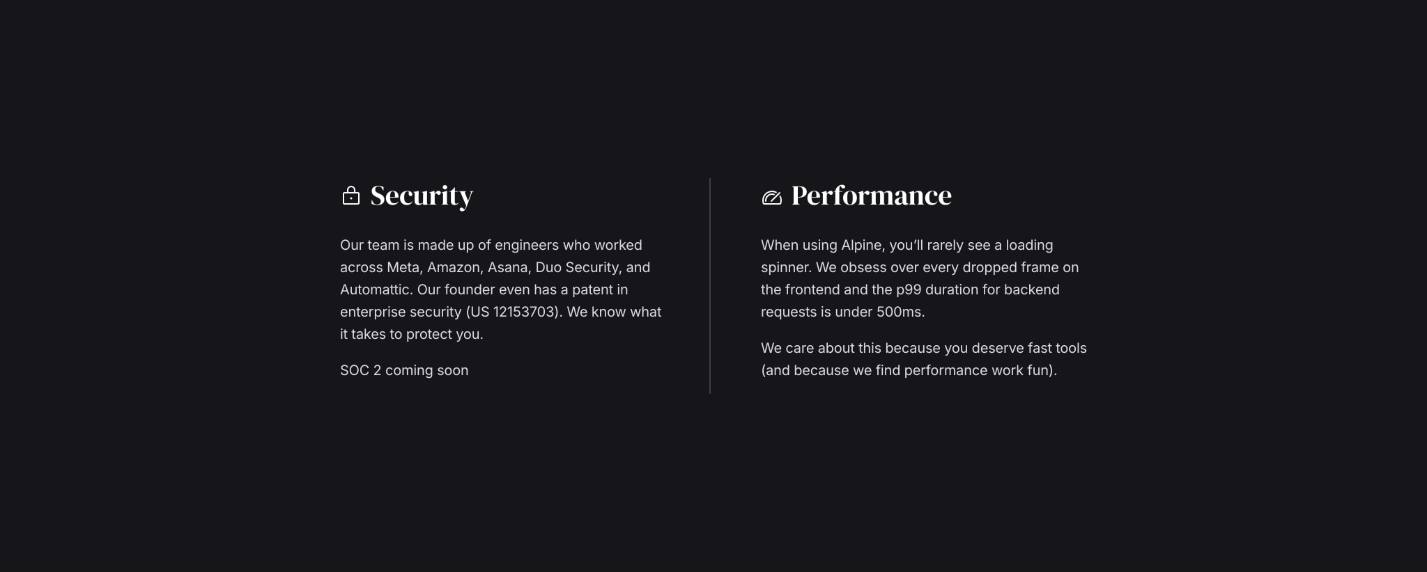 Alpine captured website design