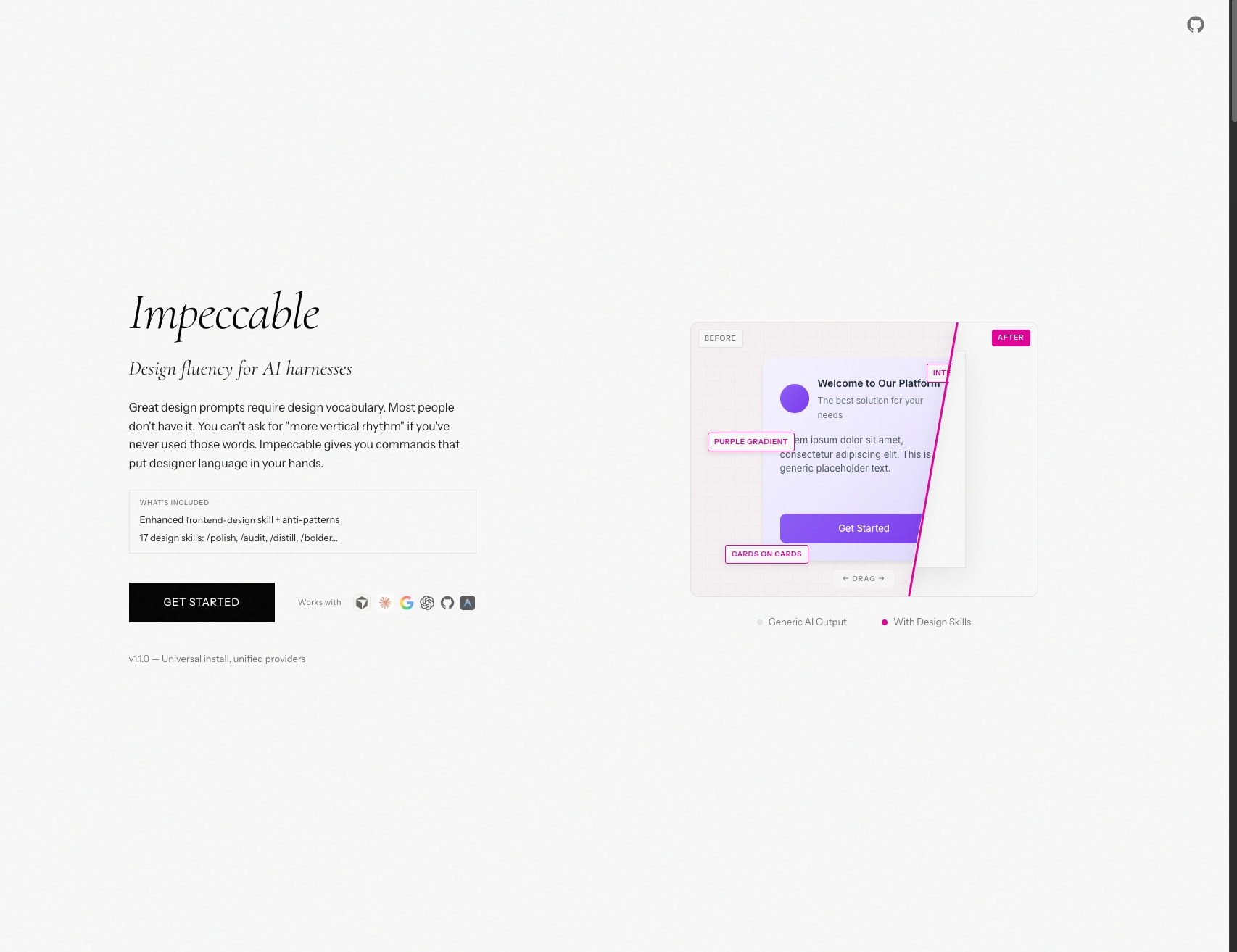 Impeccable: The missing upgrade to Anthropic's frontend-design skill captured website design