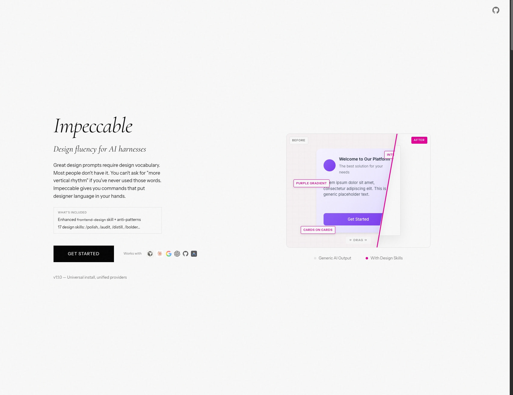 Impeccable: The missing upgrade to Anthropic's frontend-design skill captured website design