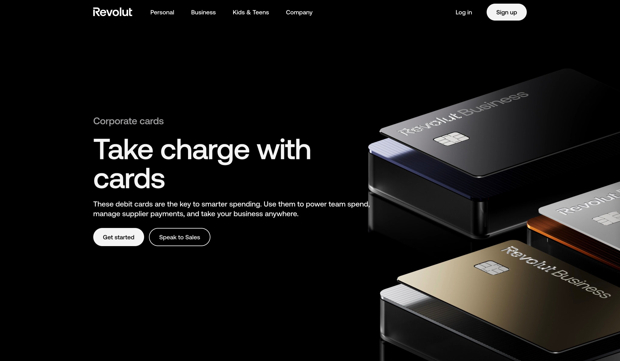Corporate Cards | Revolut Business captured website design