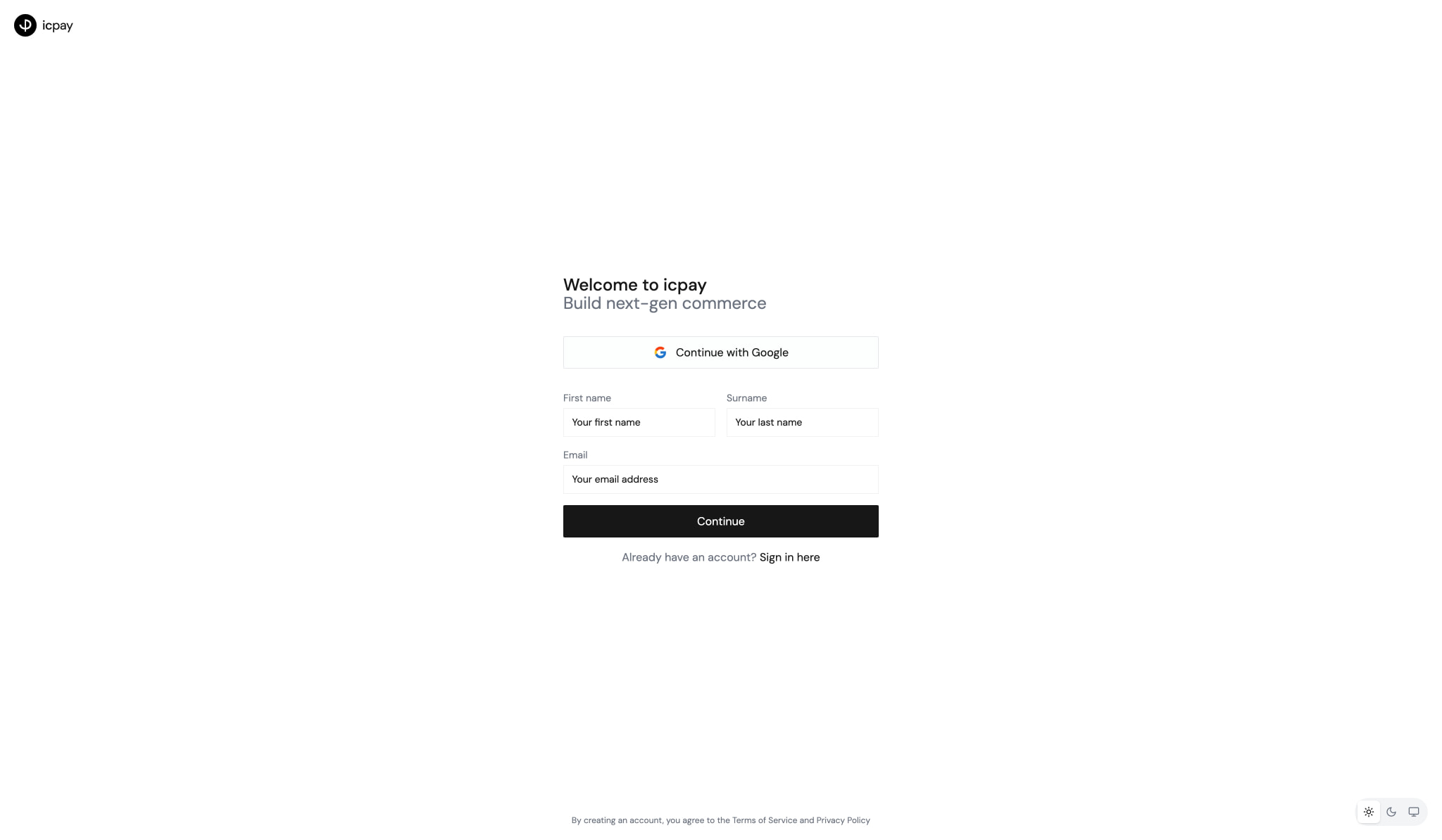 icpay - Instant crypto payments. | icpay captured website design