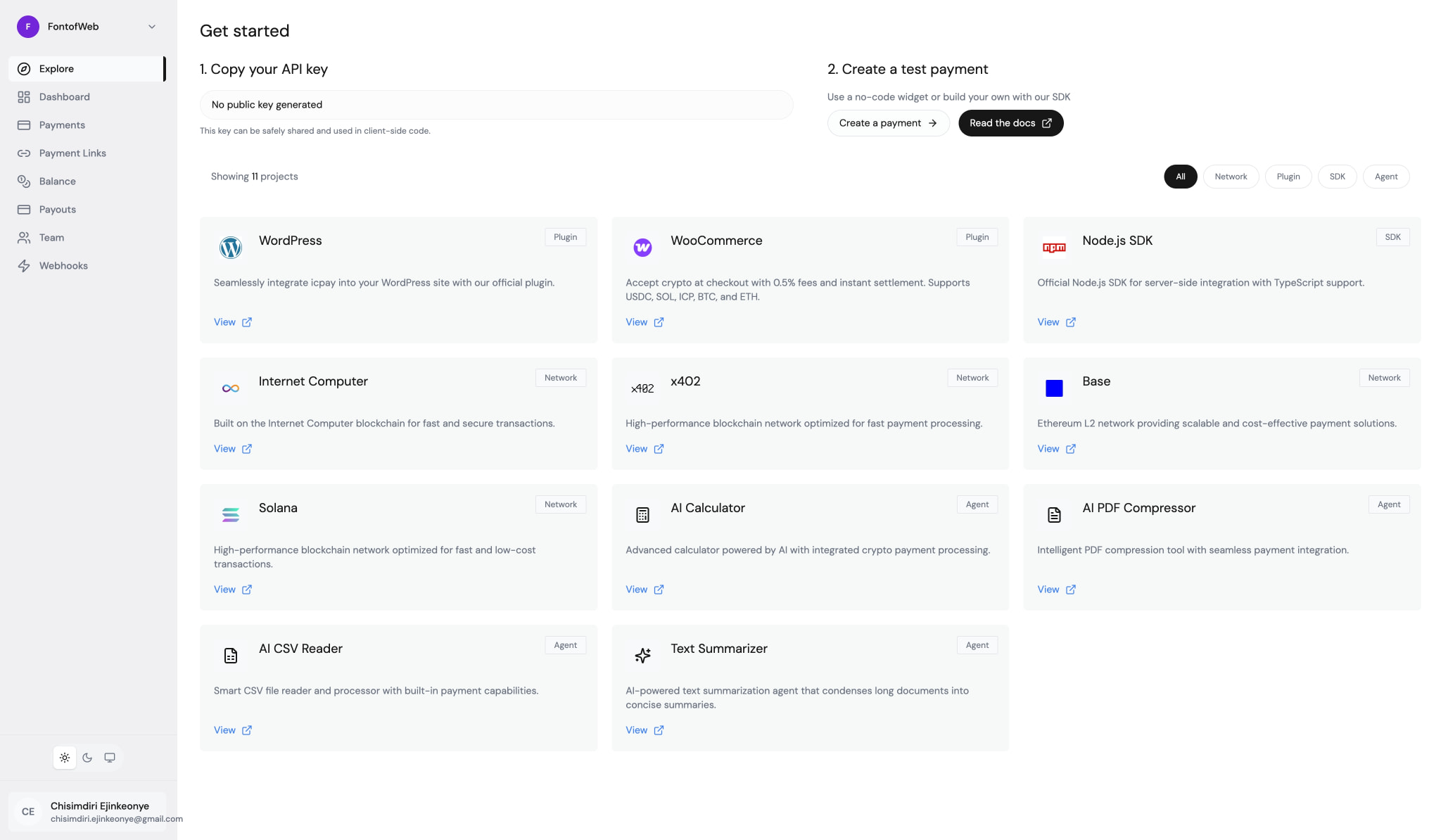 icpay - Instant crypto payments. | icpay captured website design