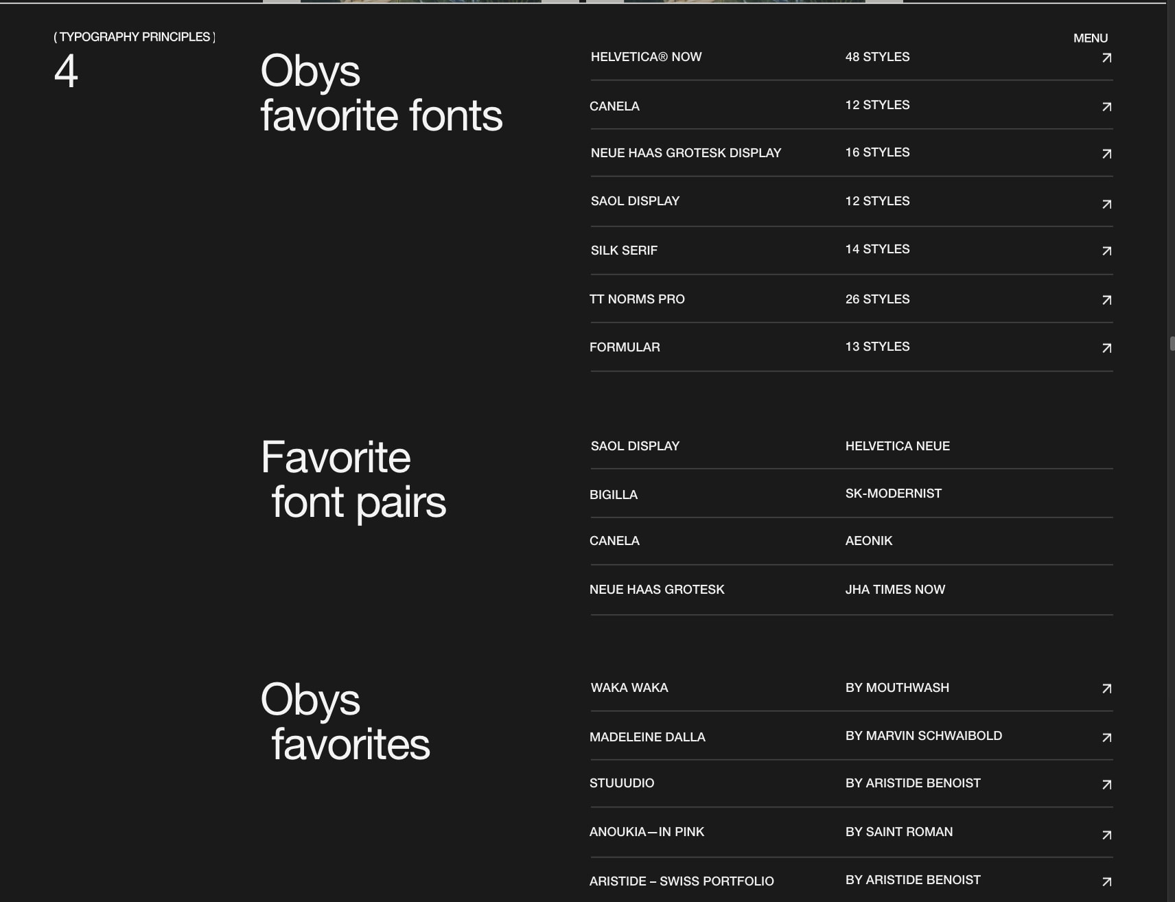 Typography Principles — Fonts captured website design
