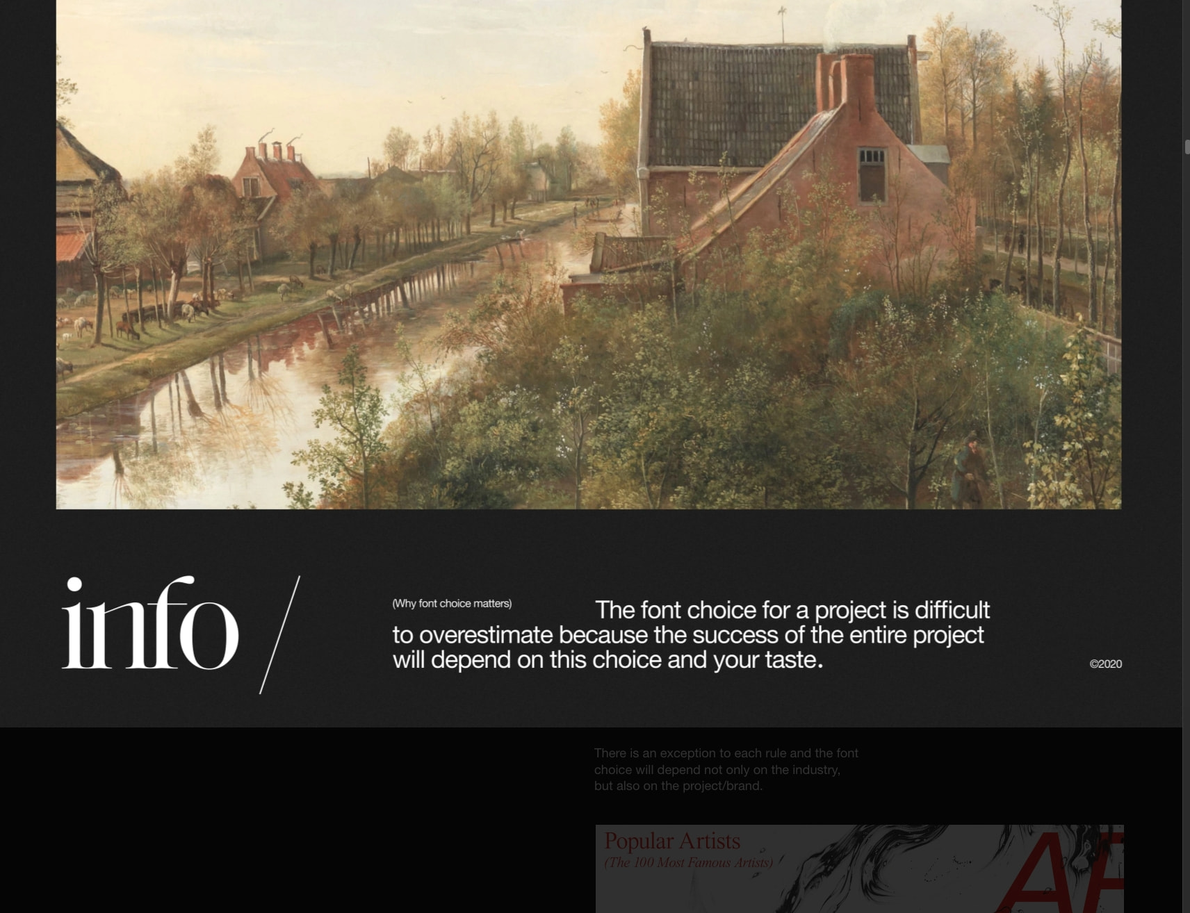 Typography Principles captured website design