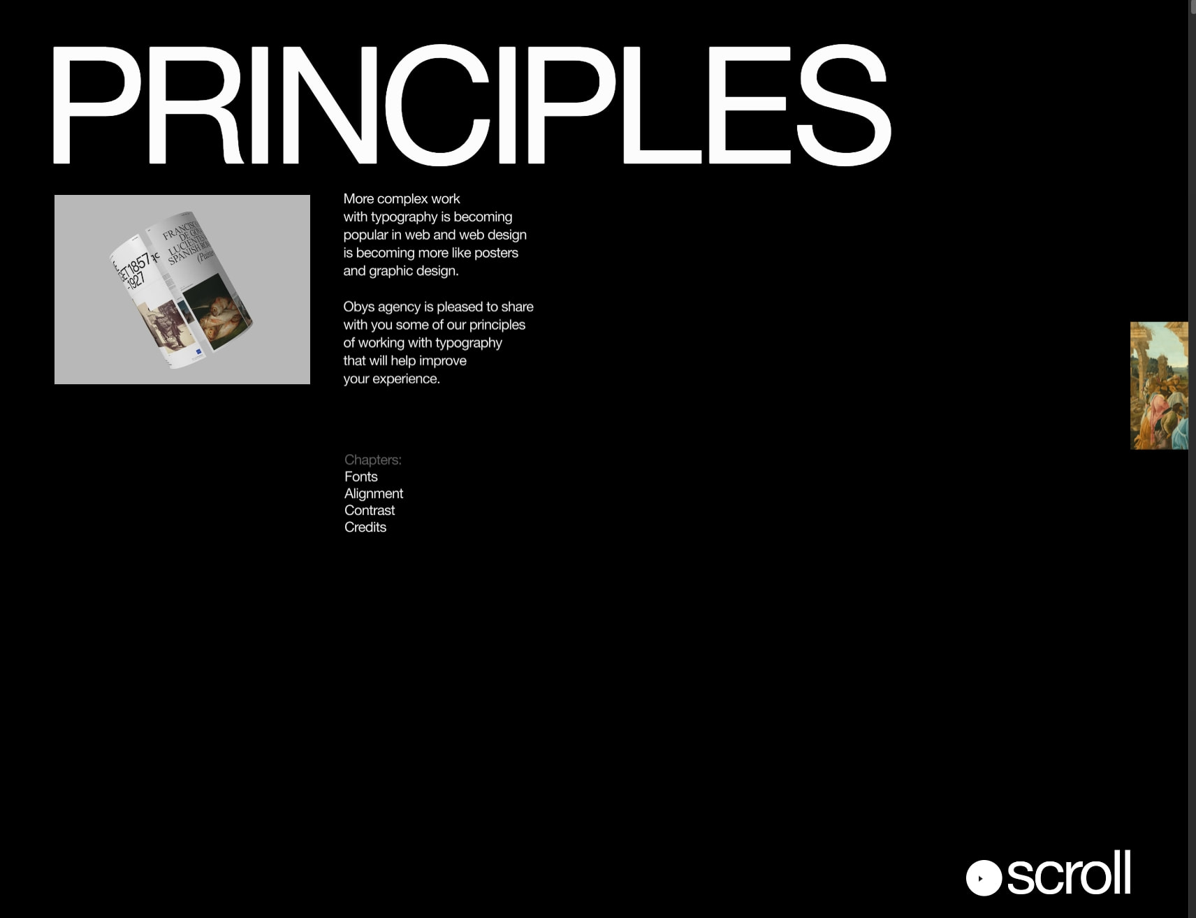 Typography Principles captured website design