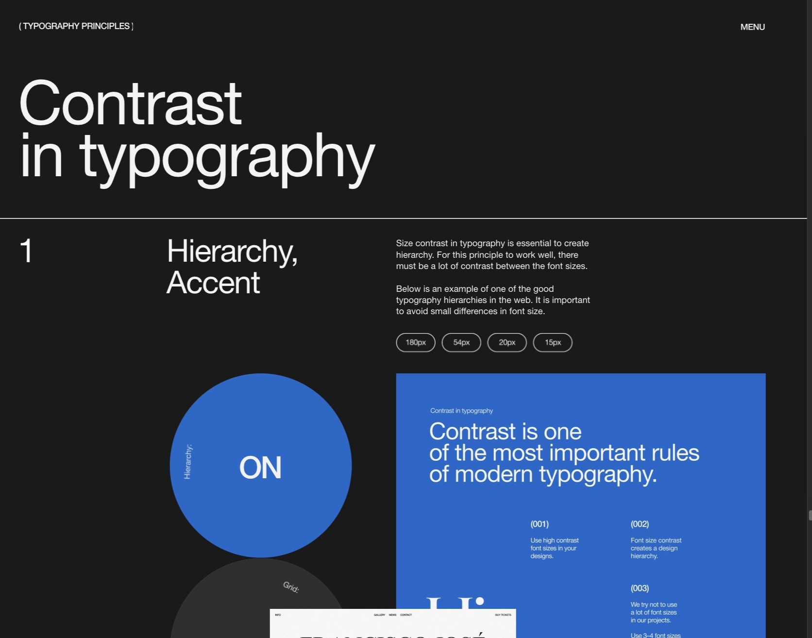 Typography Principles — Contrast captured website design