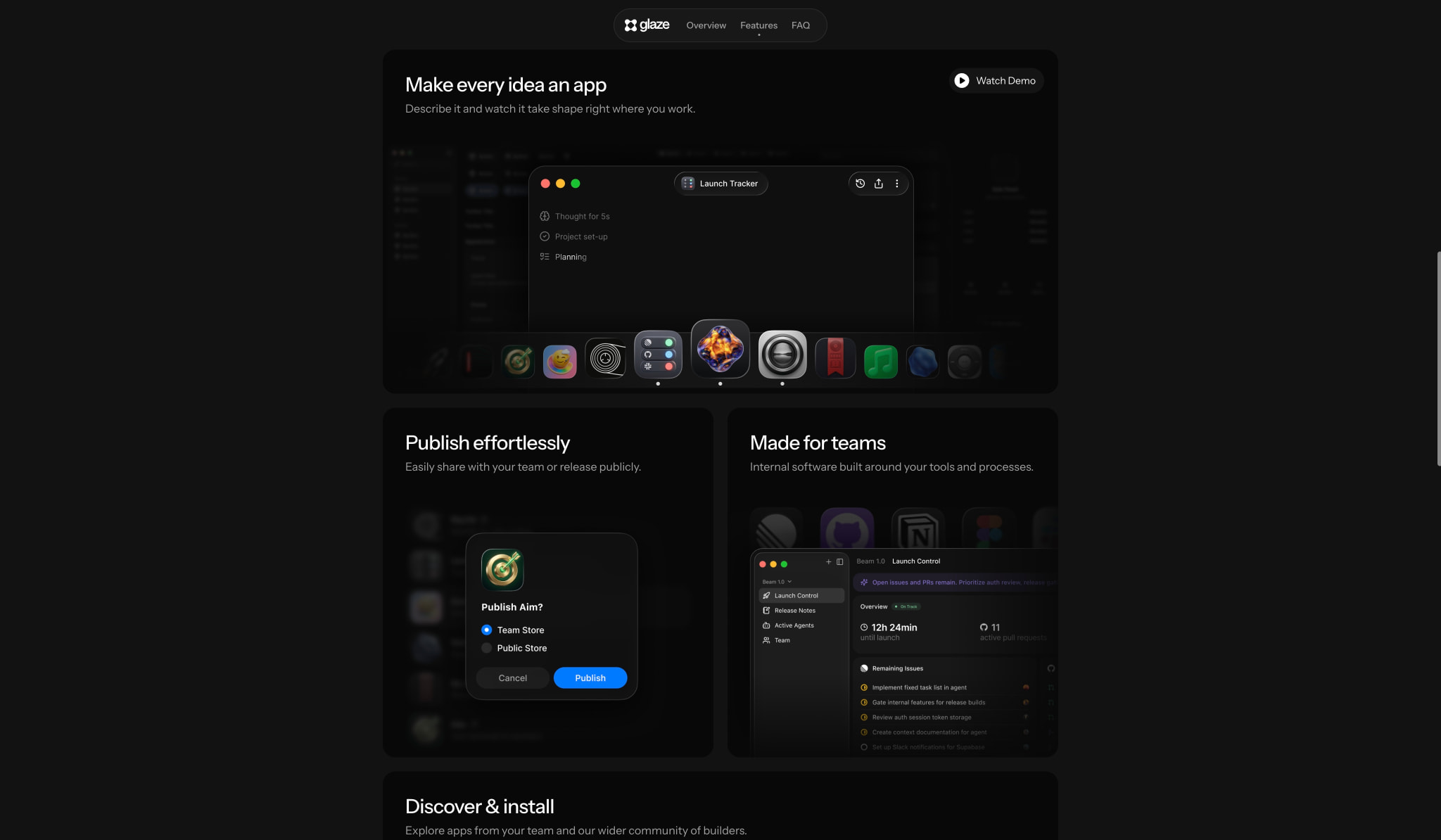 Glaze by Raycast. Desktop apps, reimagined by you. captured website design