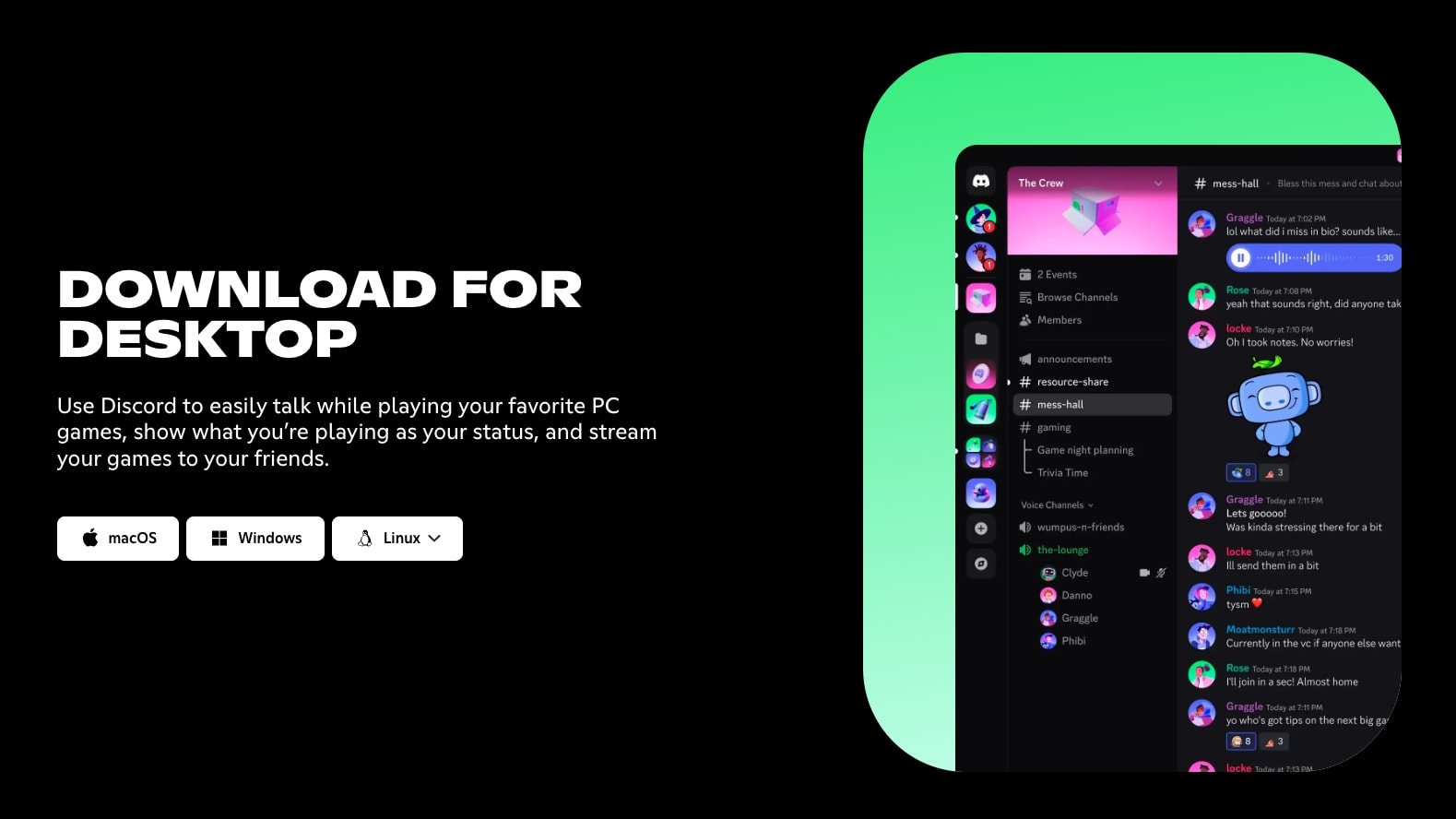 Download Discord to Talk, Play, and Hang Out captured website design
