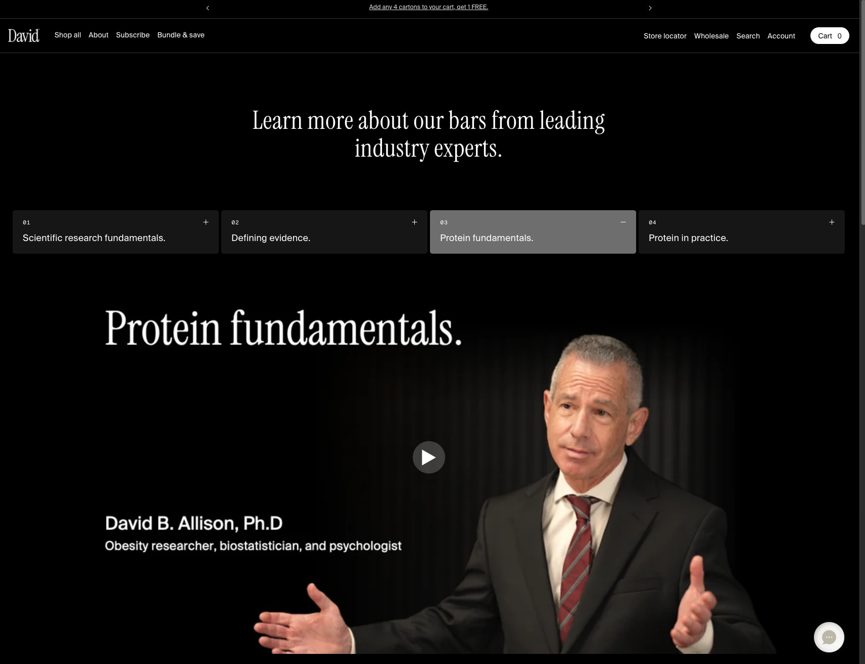 About David Protein | High Protein, 150 Calories, 0g Sugar captured website design