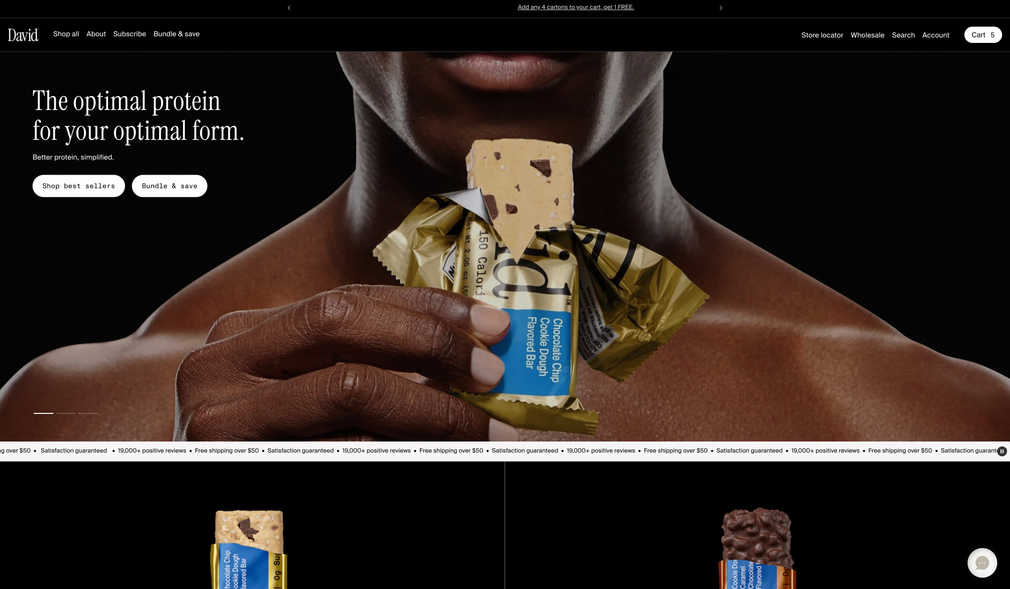 David Protein captured website design