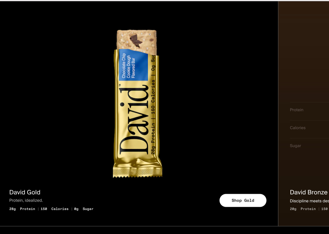 David Protein captured website design