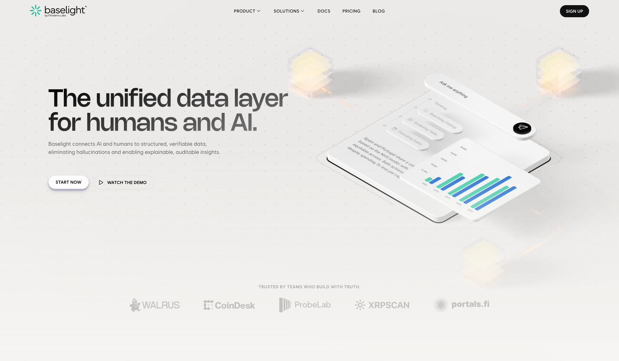 Baselight - The unified data layer for humans & AI captured website design