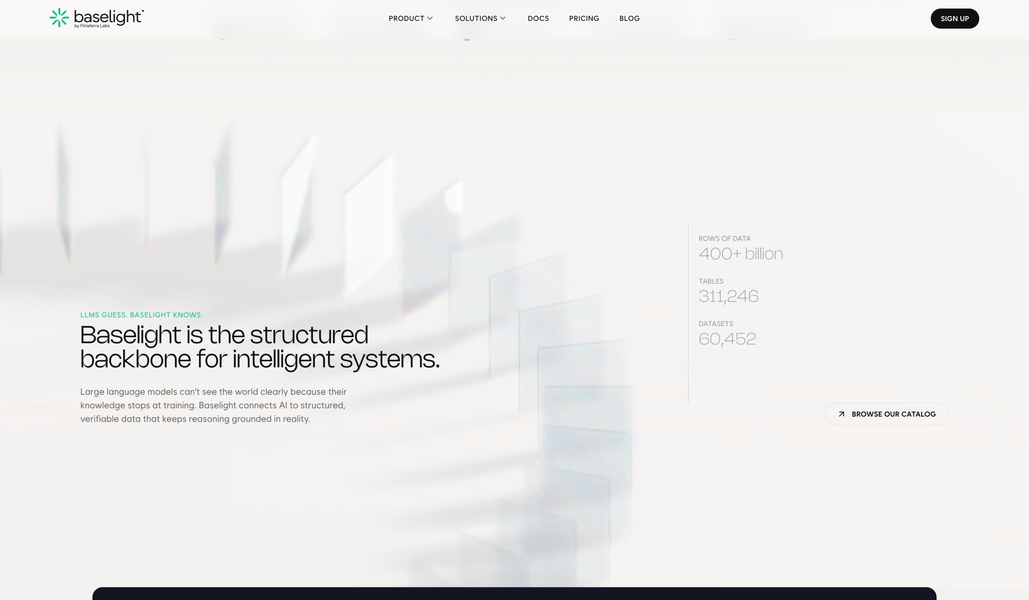 Baselight - The unified data layer for humans & AI captured website design
