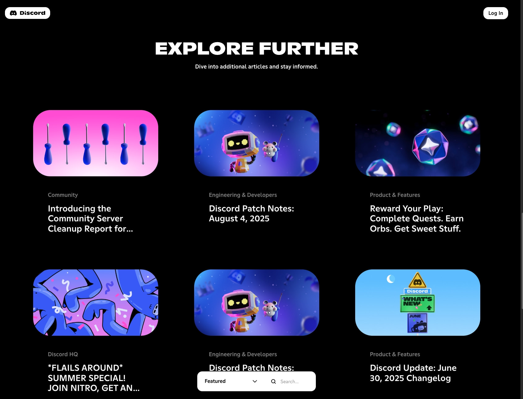 Discord Blog captured website design