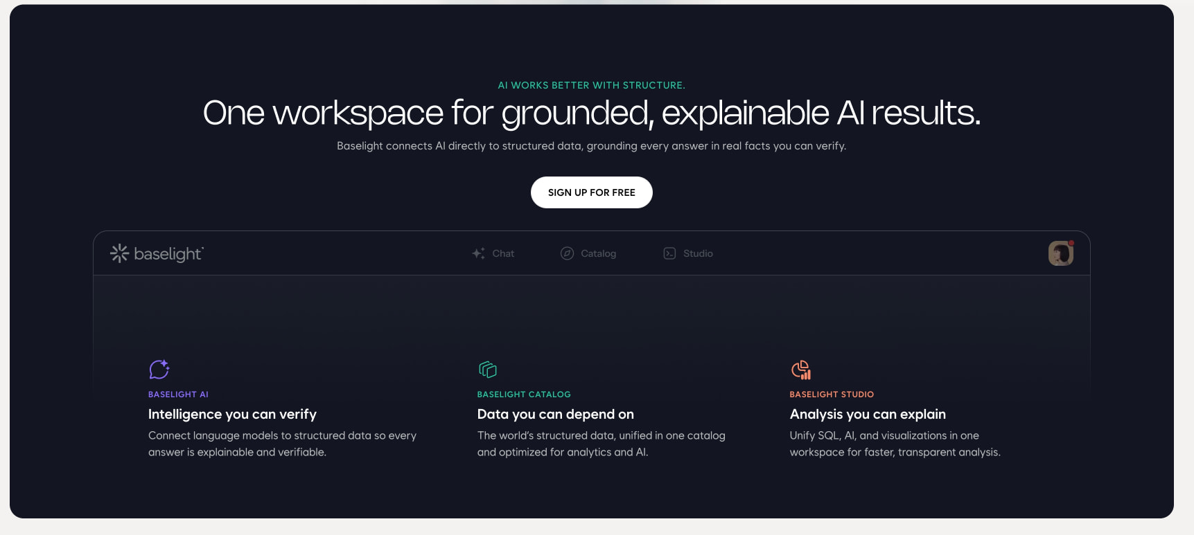 Baselight - The unified data layer for humans & AI captured website design