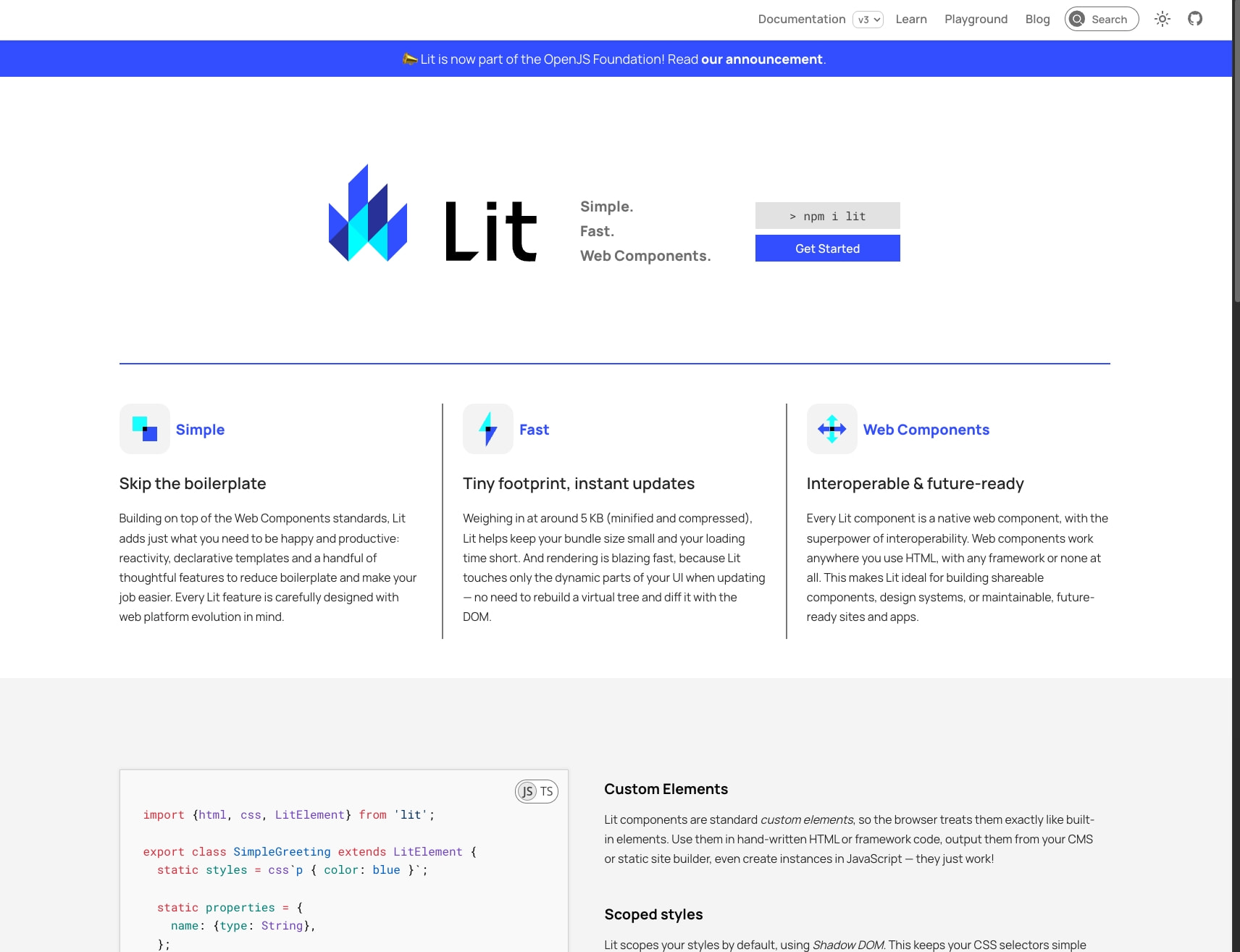 Lit captured website design