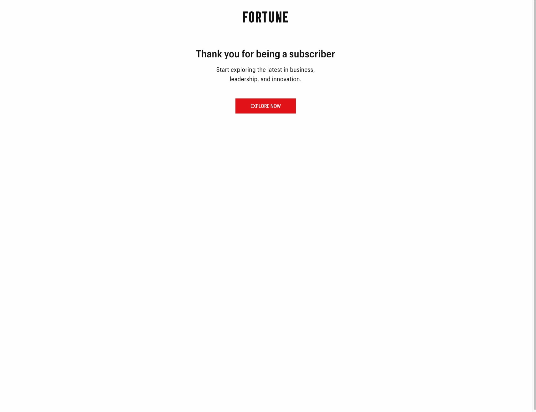 Fortune captured website design