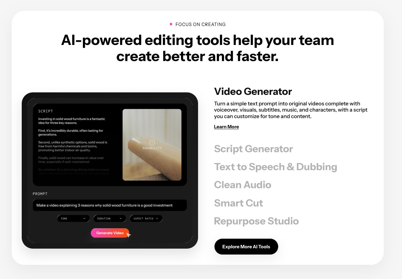 Kapwing: Make a Video About Anything captured website design