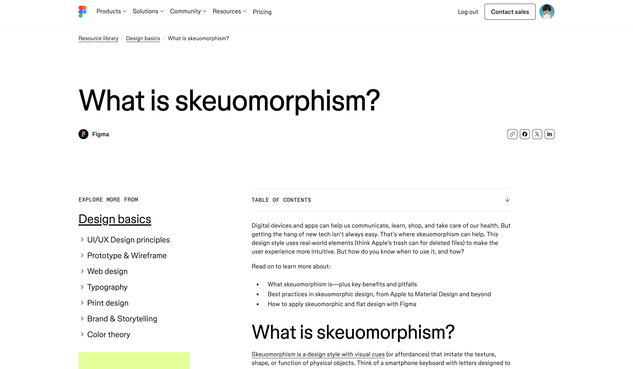 What is skeuomorphism? | Figma captured website design