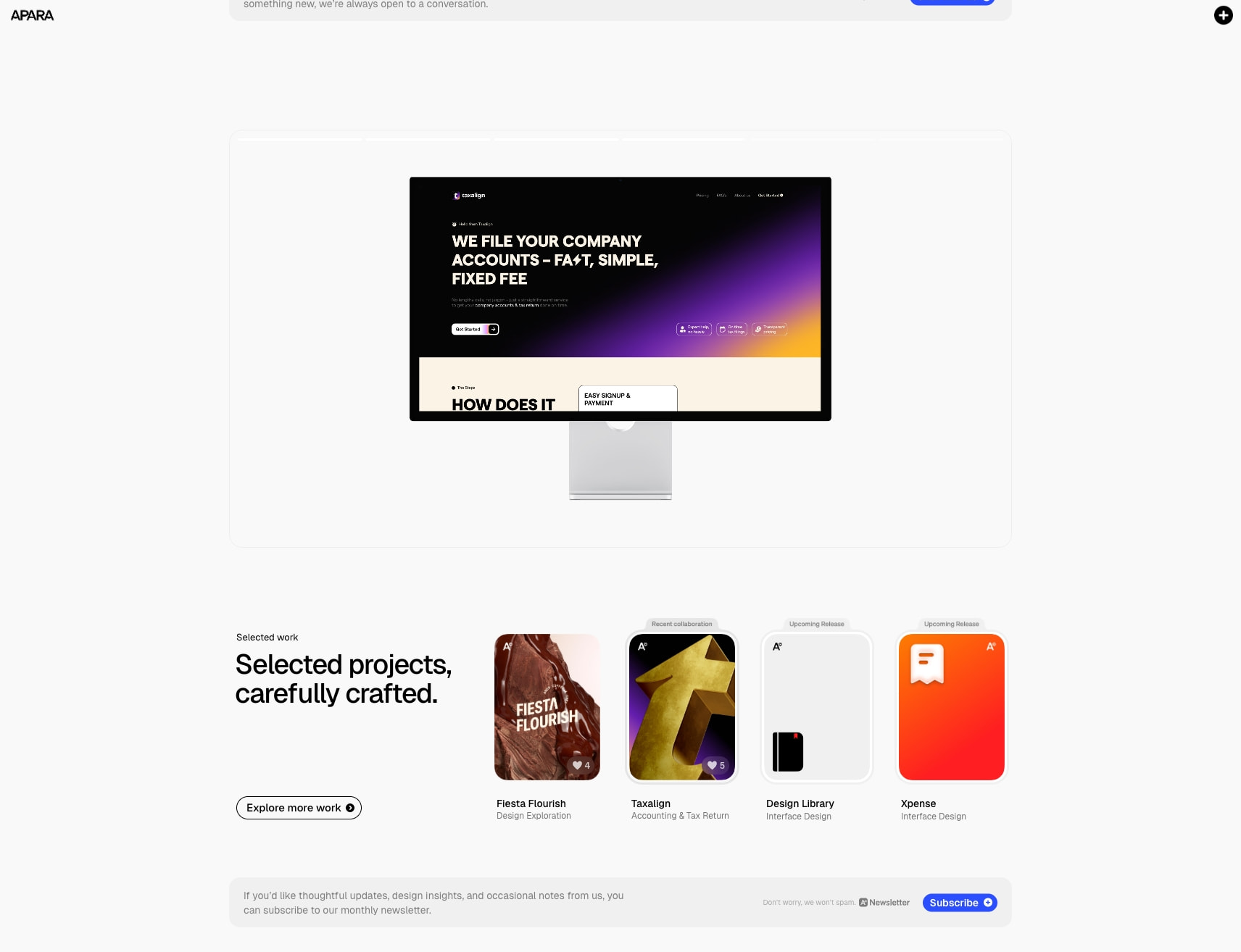 Apara - Limitless Possibilities captured website design