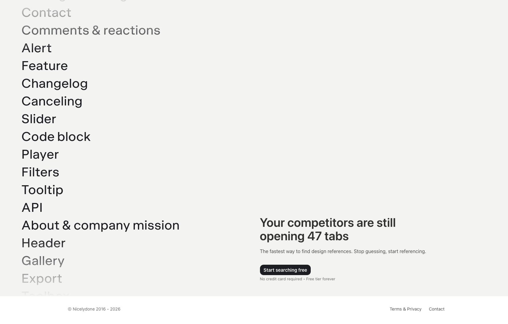 Nicelydone — Web apps design inspiration (UX & UI) captured website design