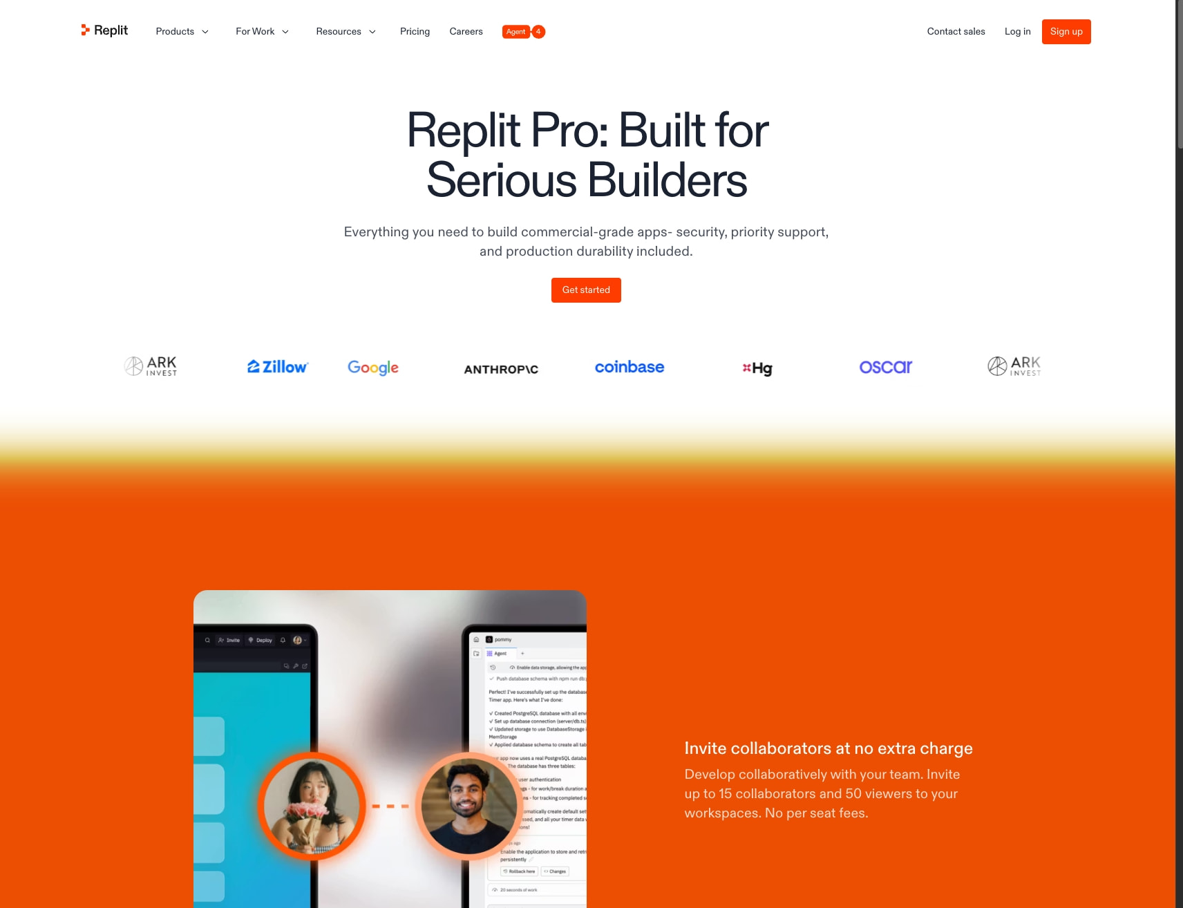 Replit Pro – Software creation for modern teams captured website design
