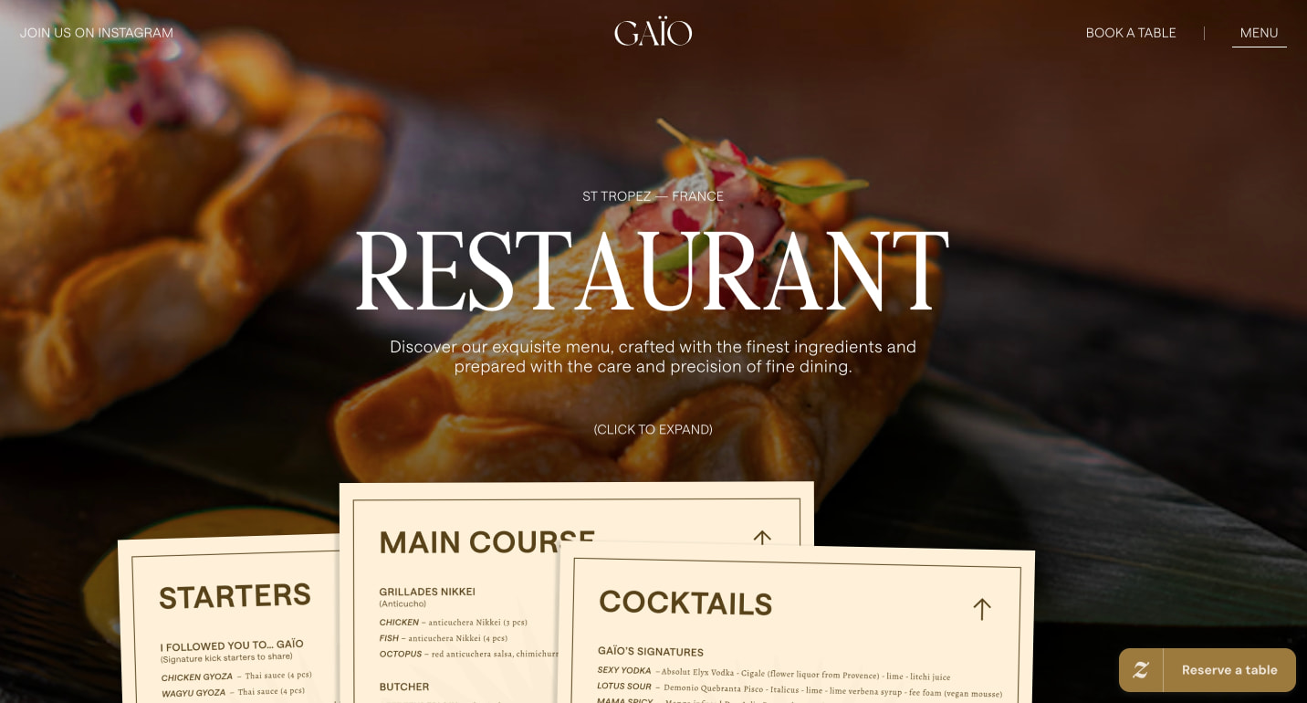 GAÏO - Restaurant, Cabaret et Club captured website design