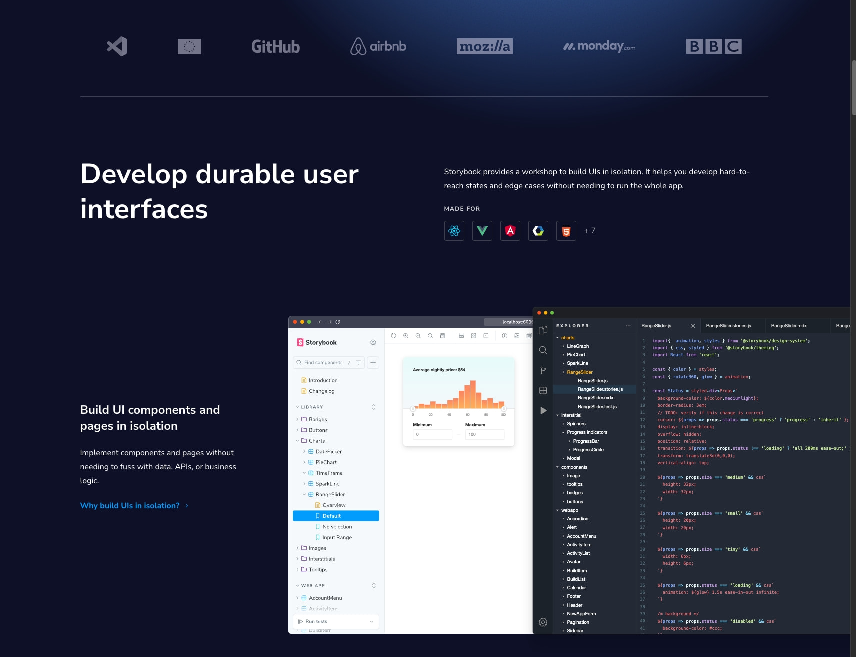Storybook: Frontend workshop for UI development captured website design