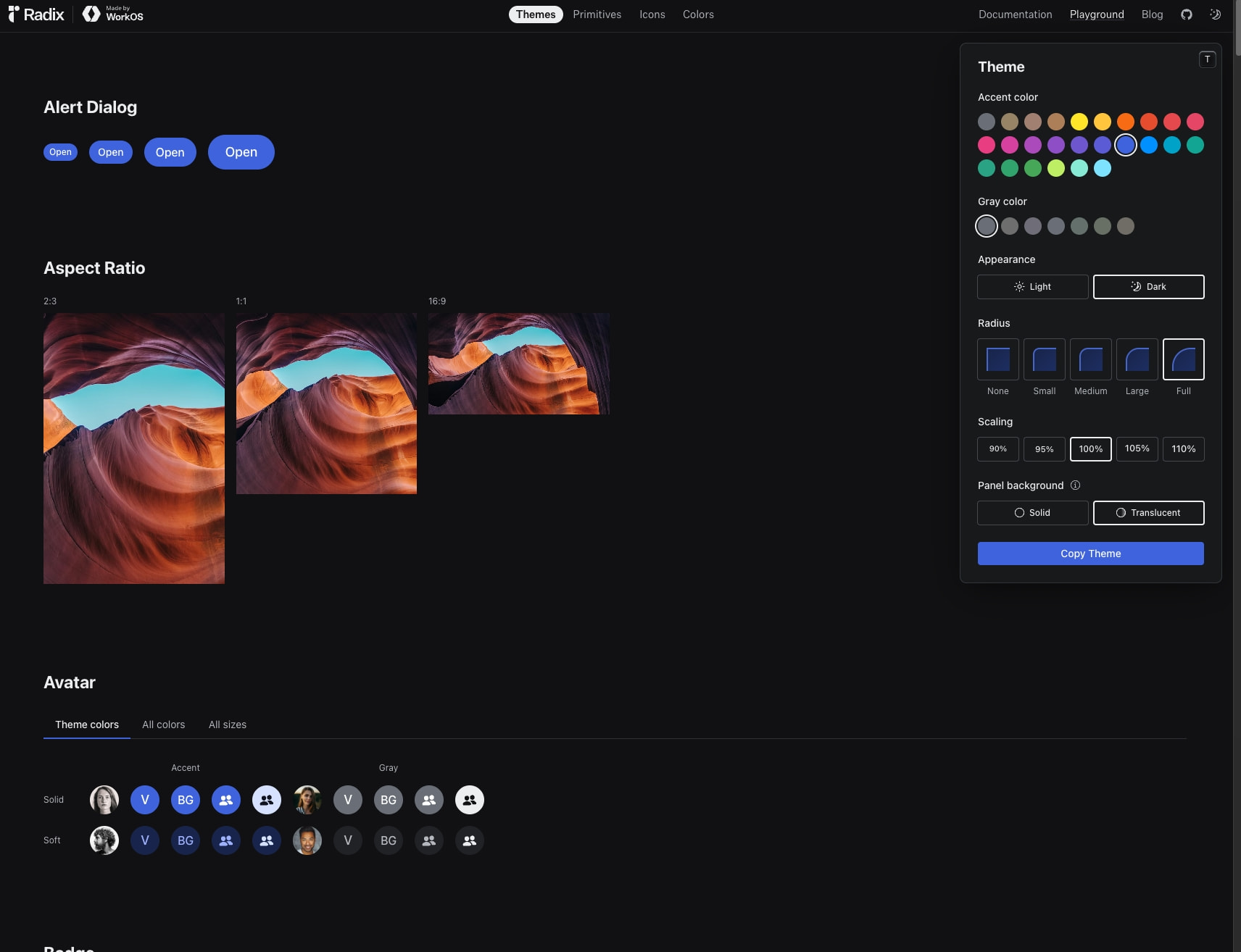 Playground – Radix Themes captured website design
