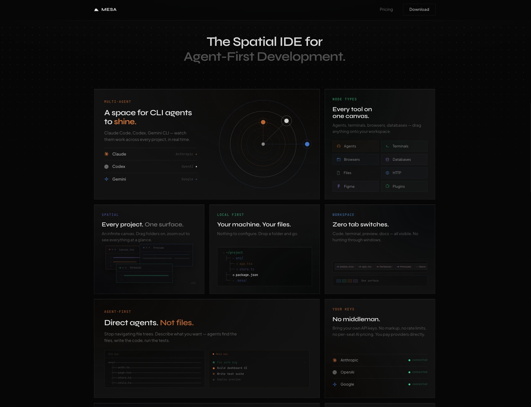 Mesa — The canvas for code captured website design