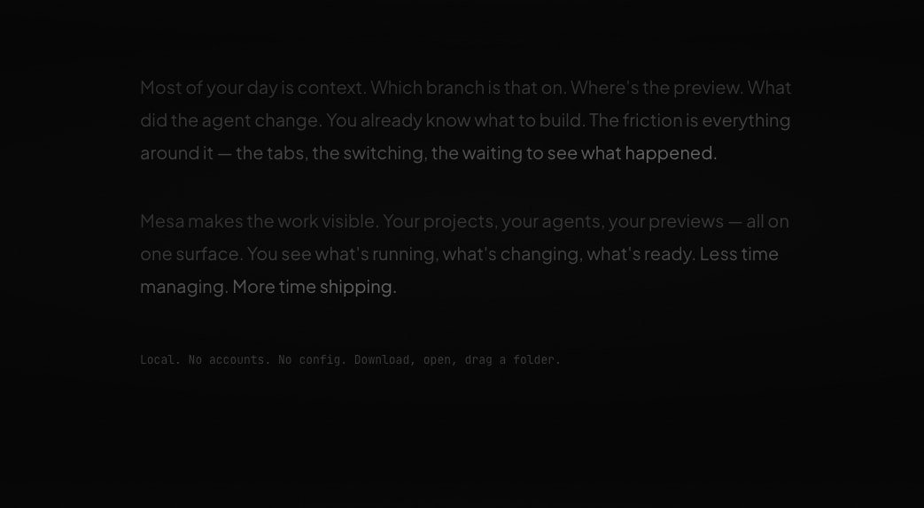 Mesa — The canvas for code captured website design