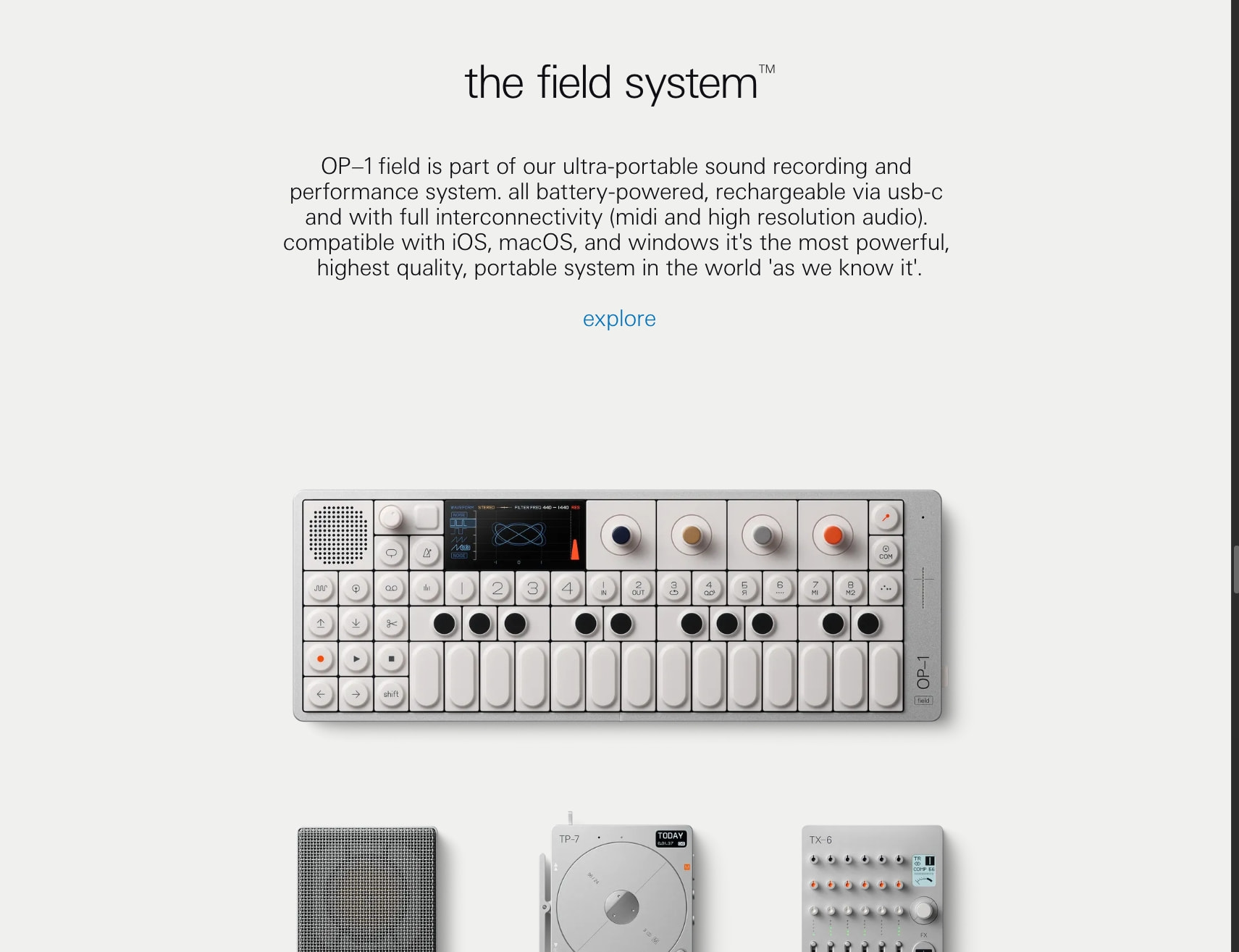 OP–1 - teenage engineering captured website design