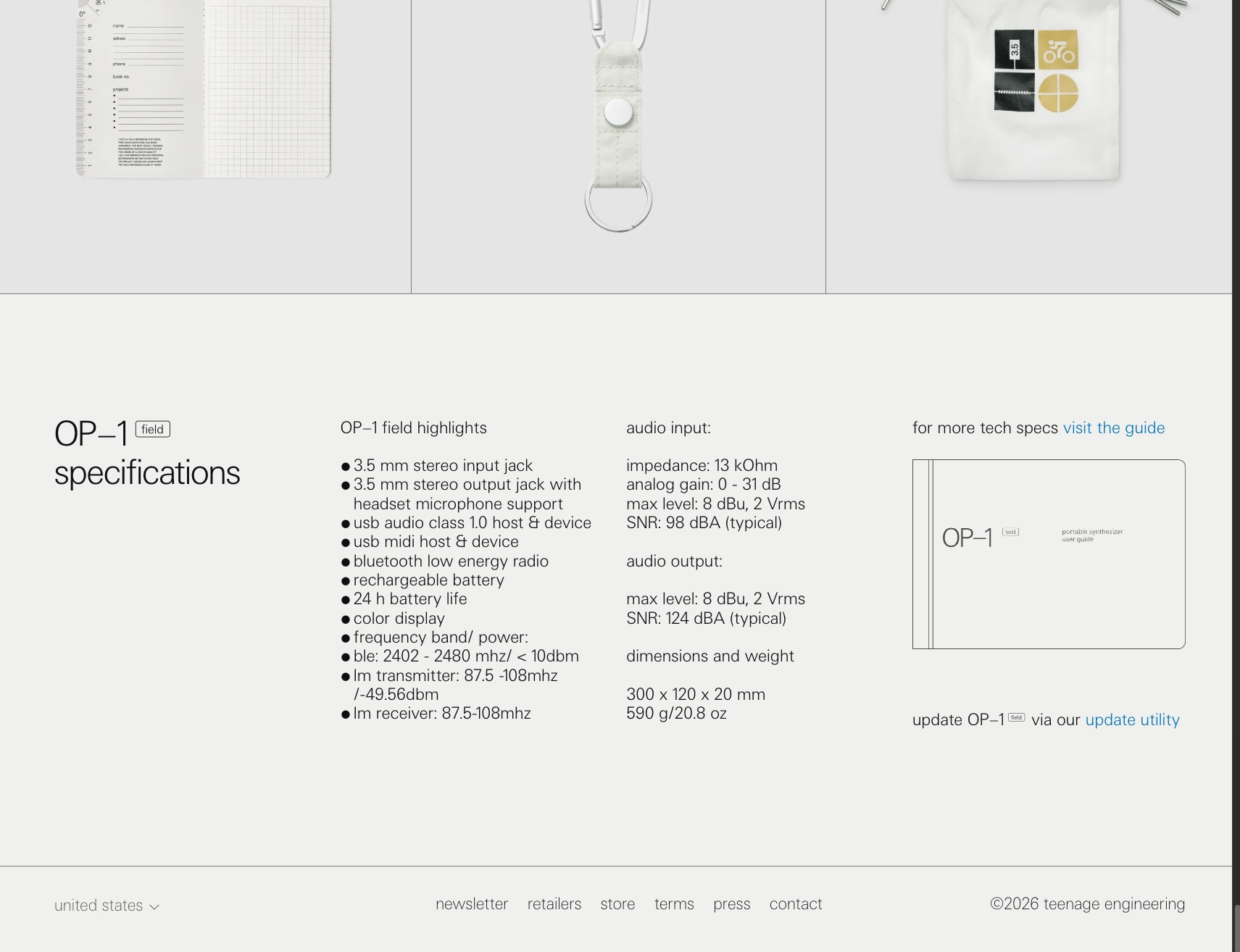 OP–1 - teenage engineering captured website design