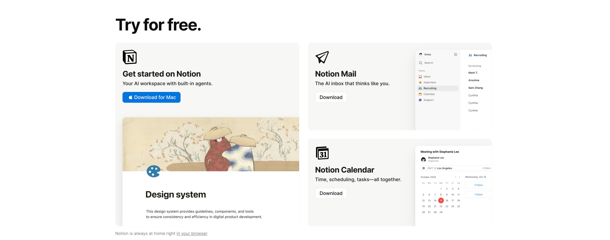 The AI workspace that works for you. | Notion captured website design