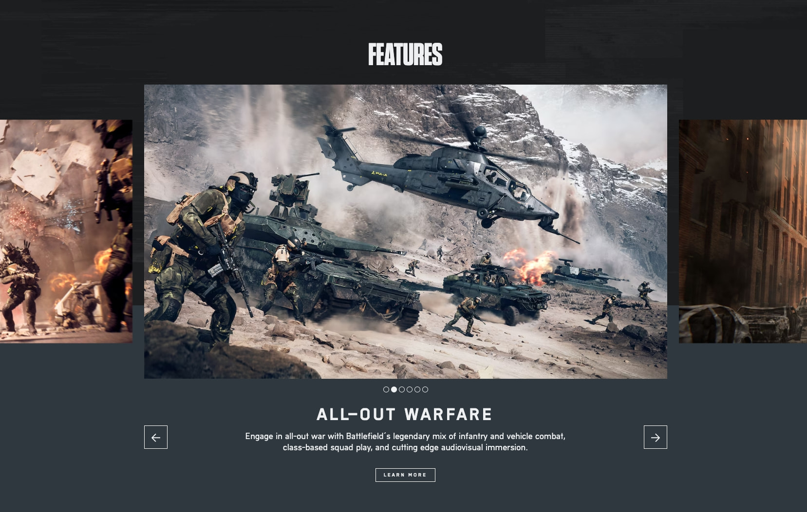 Battlefield™ 6 Home - Electronic Arts captured website design