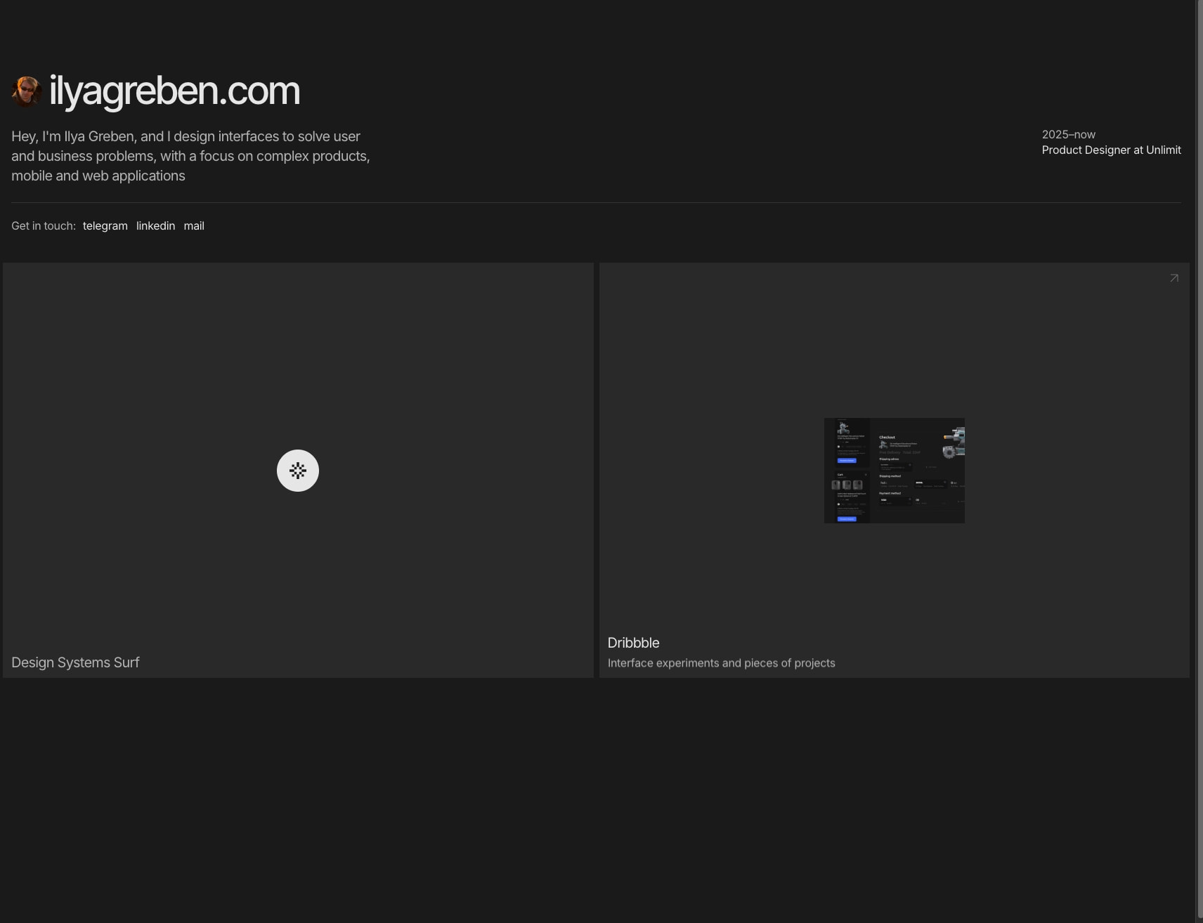 Ilya Greben captured website design