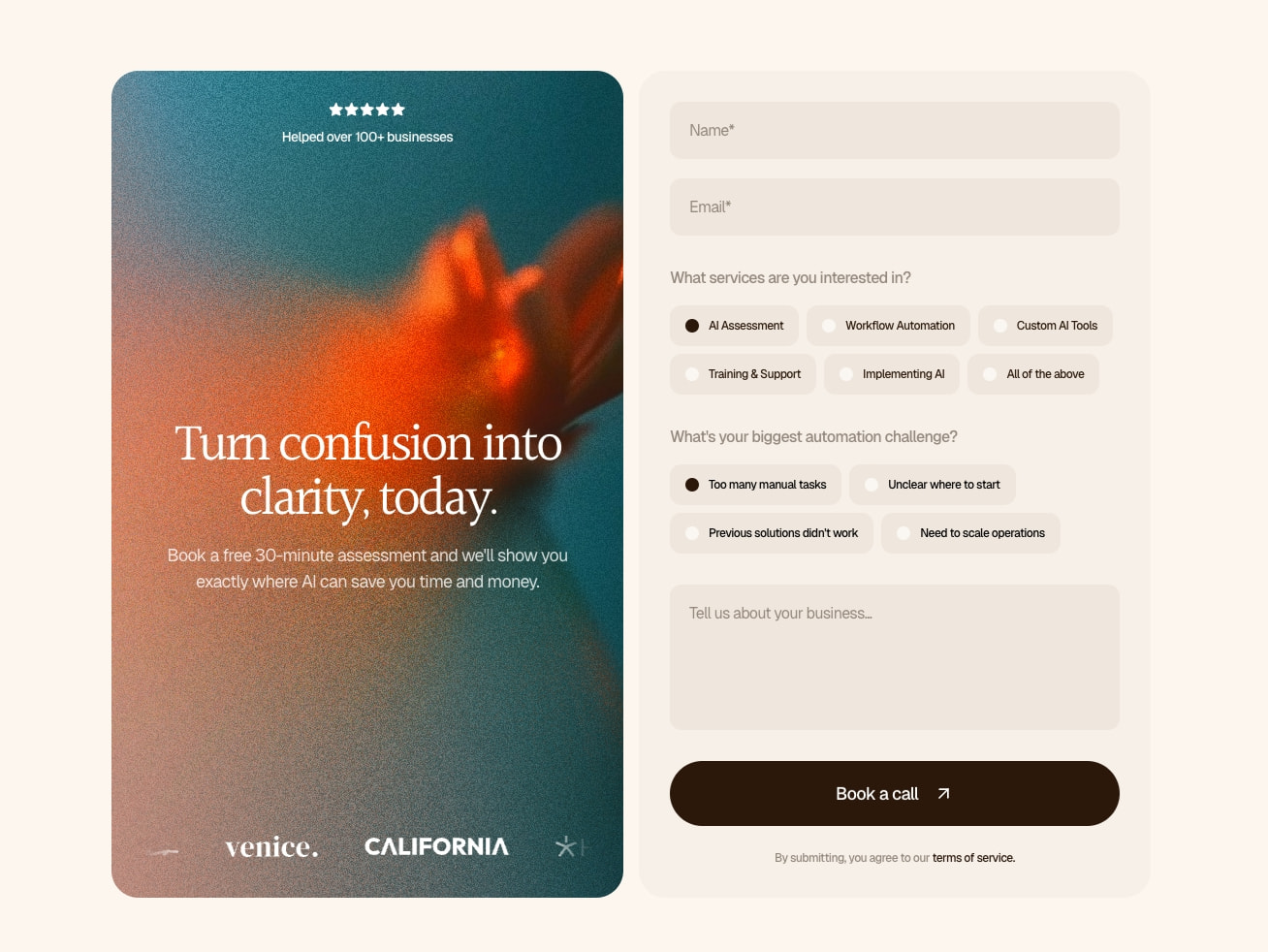 Claura - AI Agency Website Template for Framer captured website design