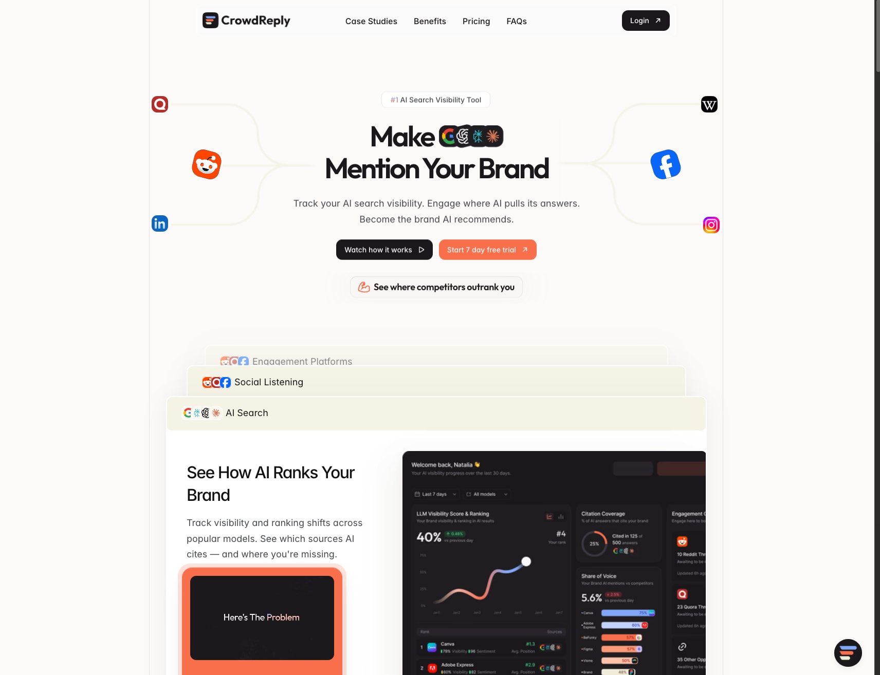 CrowdReply: The #1 AI Search Visibility Tool captured website design