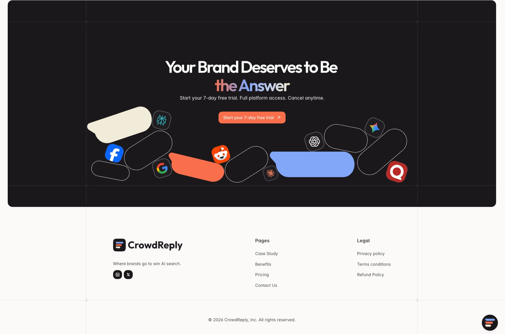 CrowdReply: The #1 AI Search Visibility Tool captured website design