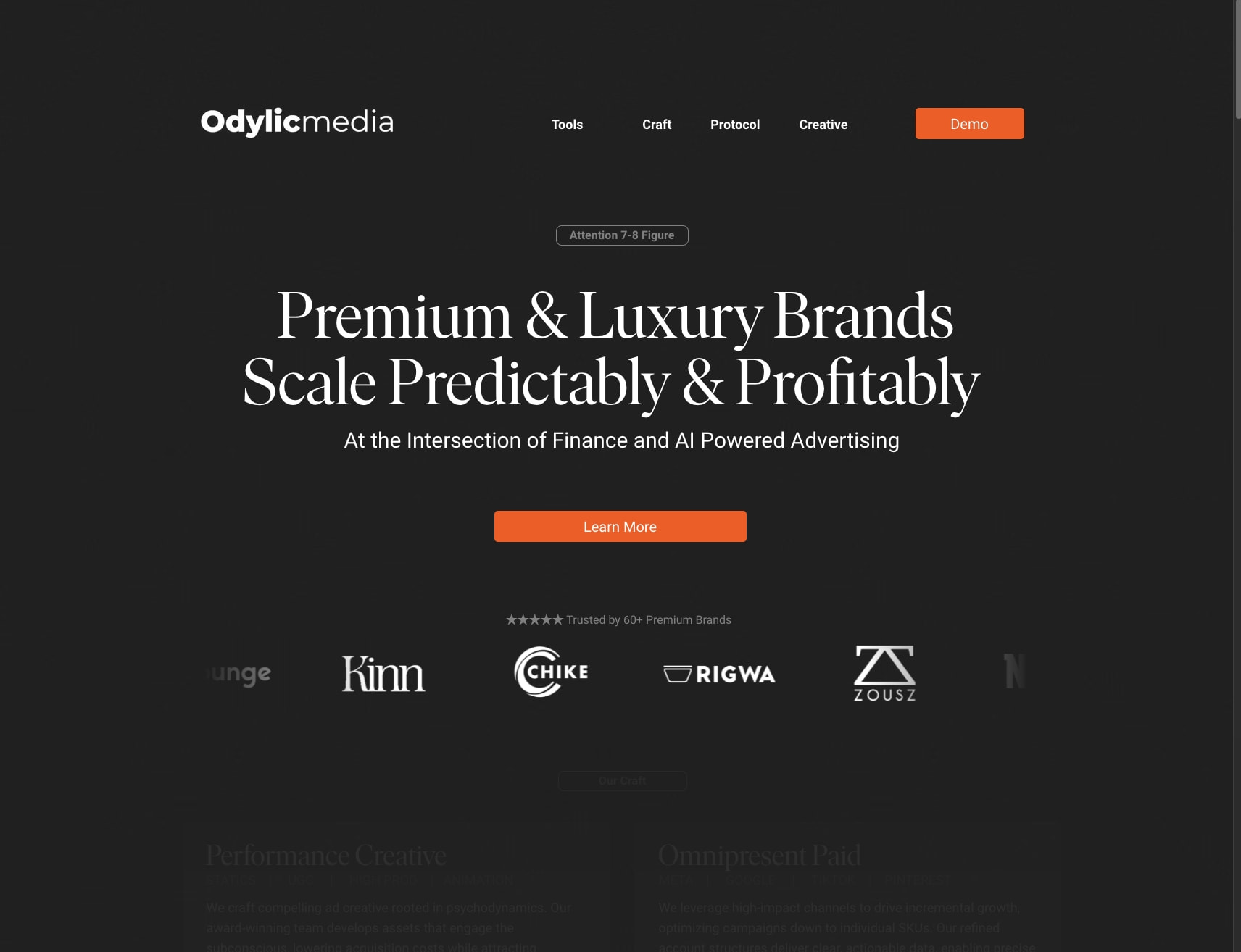 Growth Partner for Premium & Luxury D2C Brands captured website design
