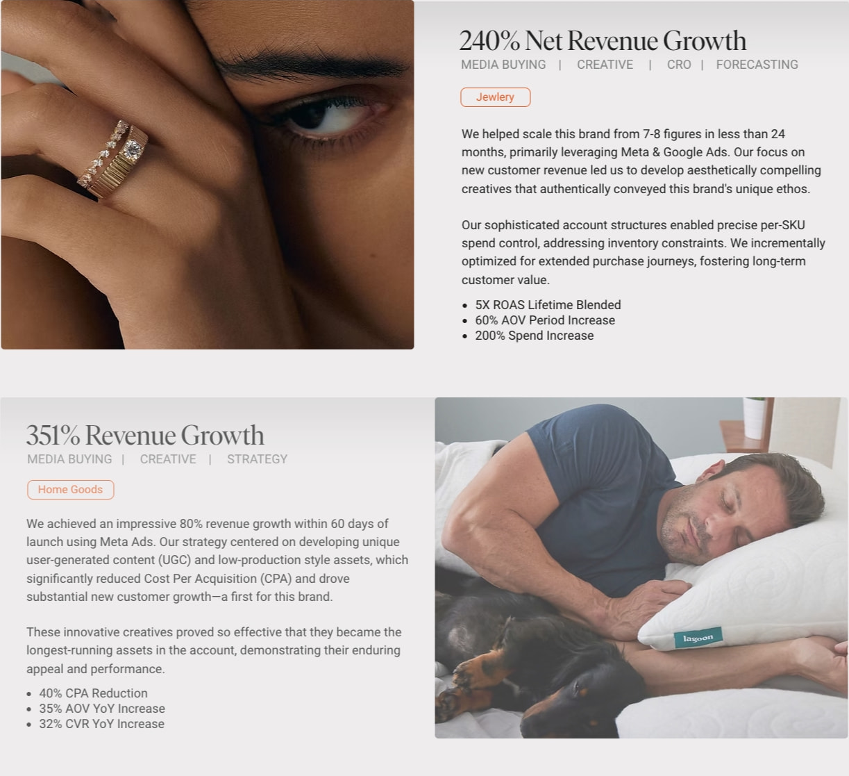 Growth Partner for Premium & Luxury D2C Brands captured website design