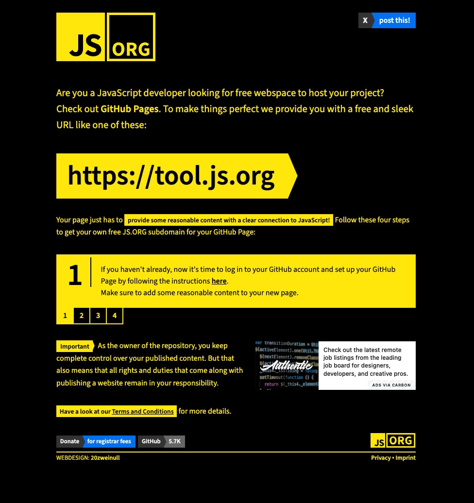 JS.ORG - the JavaScript organization captured website design
