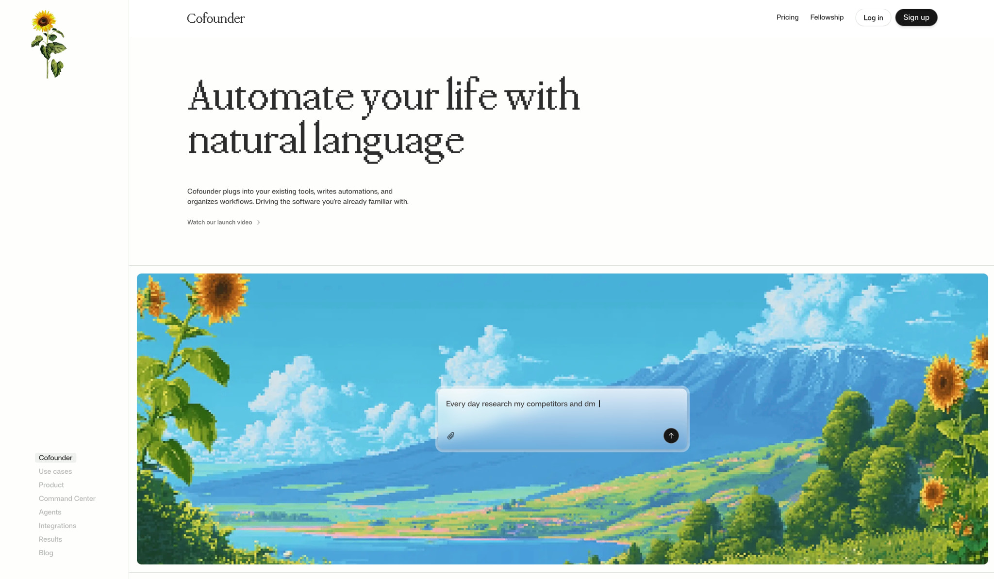 Cofounder captured website design