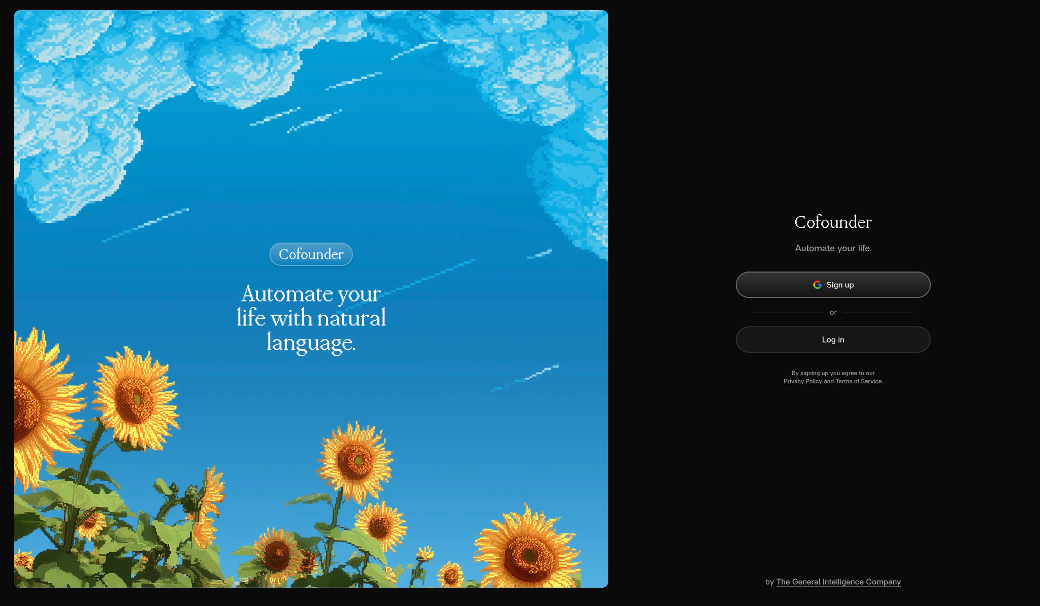 Cofounder captured website design