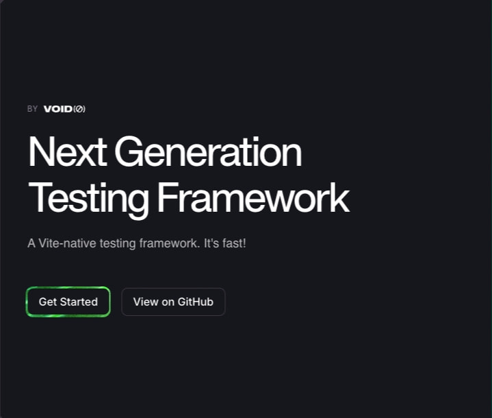 Vitest | Next Generation testing framework captured website design