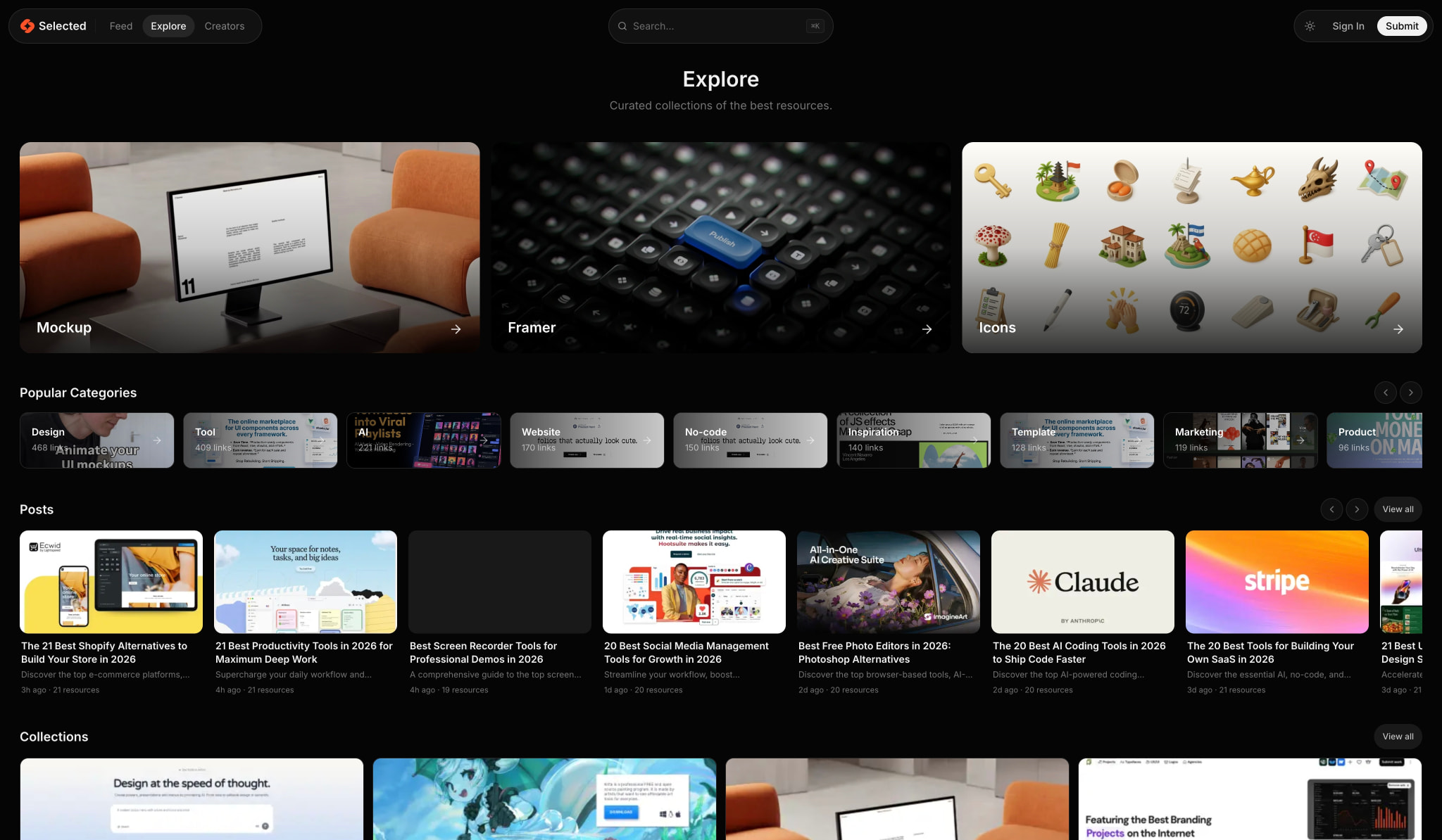 Explore - Selected Site captured website design