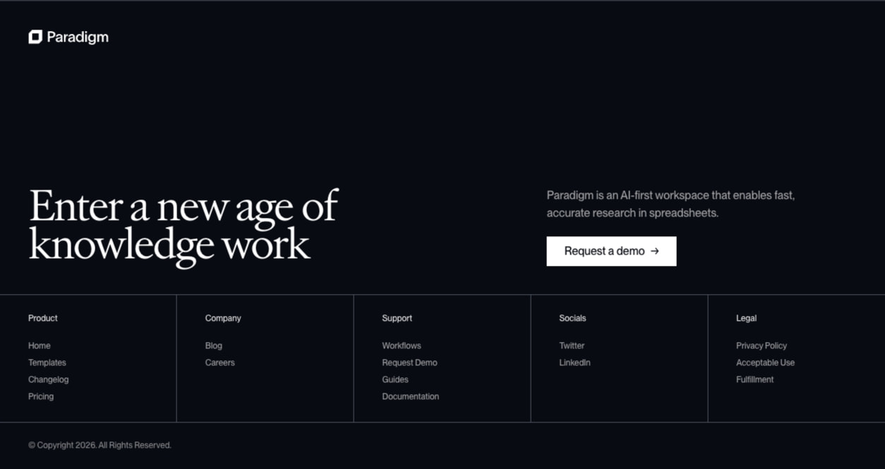 Paradigm captured website design