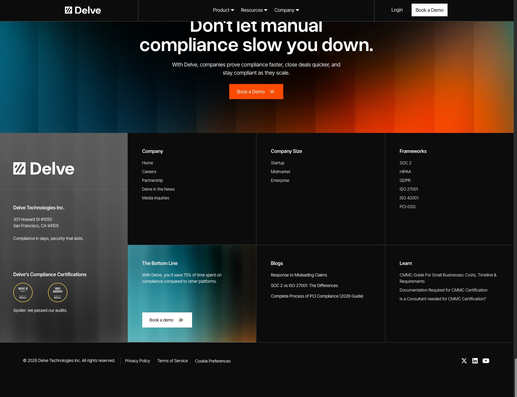 Delve | SOC 2 Compliance, HIPAA | Automated Compliance for AI, Startups | Get GDPR, ISO 27001, Cybersecurity Compliant & More | Delve Automated Compliance captured website design
