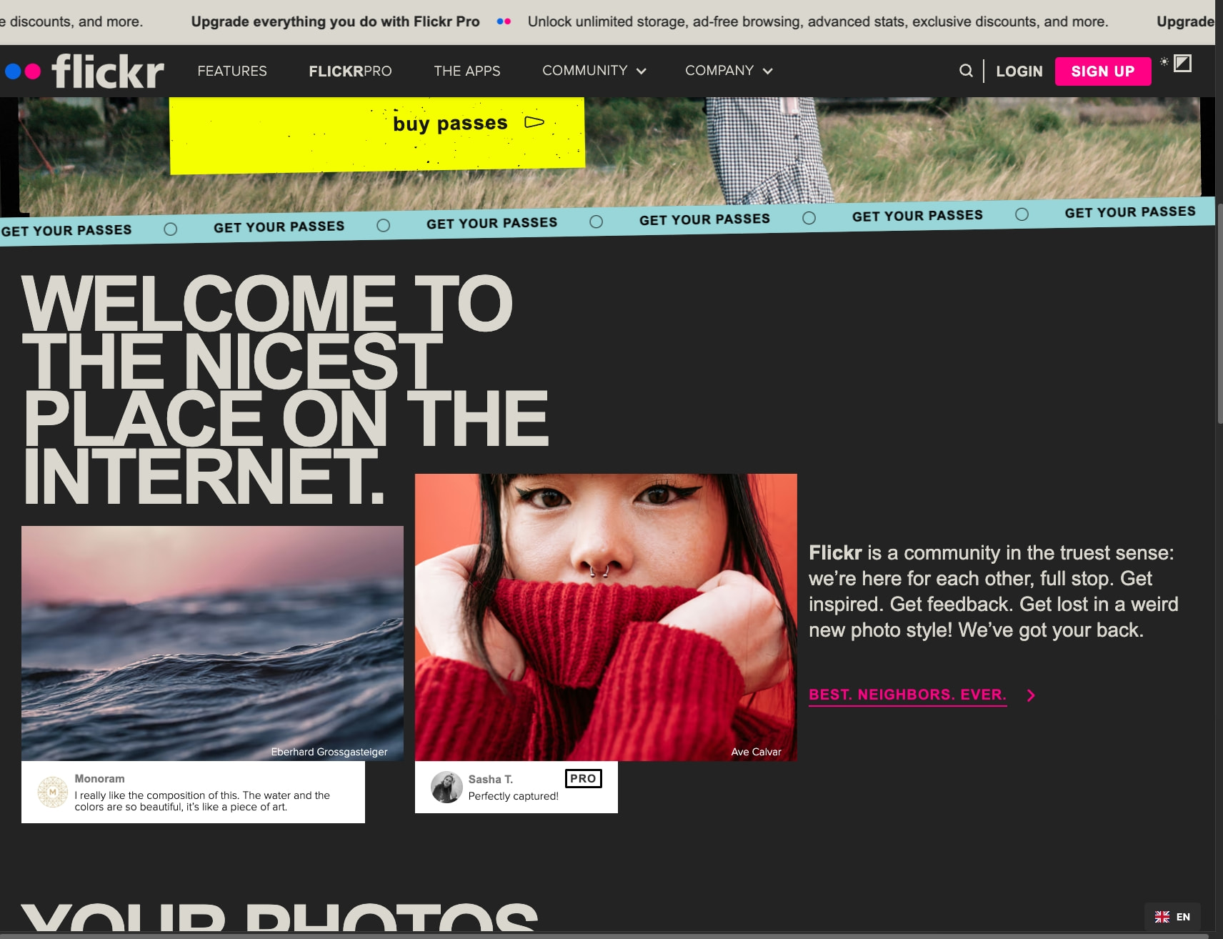 Flickr | The best place to be a photographer online. captured website design